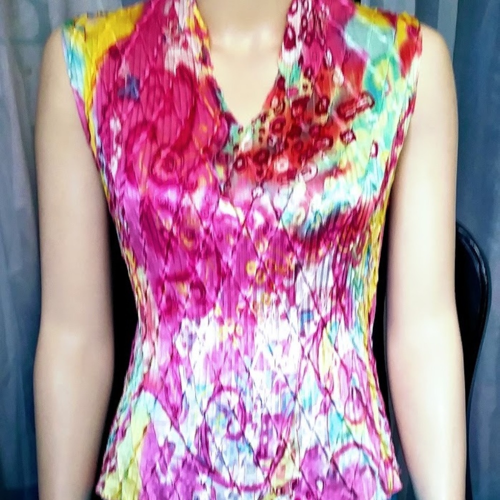 Nicola Silky Sleeveless Summer Stretchy V-Neck Top